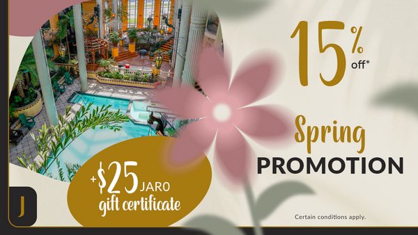 JARO Spring Promo in our elegant suites for an unforgettable stay, with a spectacular view of the Palace Royal's tropical garden